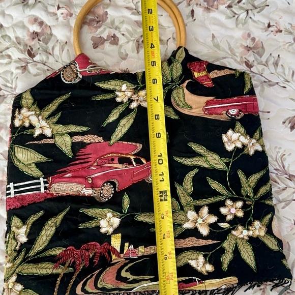 Vintage Baik Baik Honolulu hula purses/bags with bamboo handles Hawaiian Designs - Picture 6 of 14